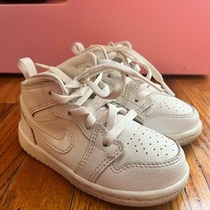 All white Jordan mid 1s for a BABY!